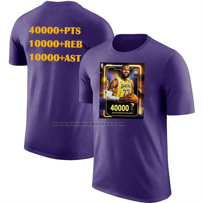 Maglia Manica Corta Los Angeles Lakers James Commemorative Viola